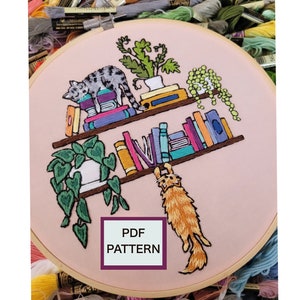 Hand Embroidery Pattern. Digital Download. Cat Life Pattern. PDF. Tutorial. Embroidery Download. Cat Embroidery Pattern. DIY Embroidery.