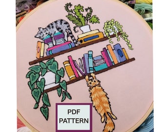 Hand Embroidery Pattern. Digital Download. Cat Life Pattern. PDF. Tutorial. Embroidery Download. Cat Embroidery Pattern. DIY Embroidery.