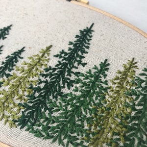 Pine Tree. Hoop. Embroidery. Embroidery Hoop. Handmade. Wall Art. Home Decor. Nature. Outdoors. Embroidered. image 3