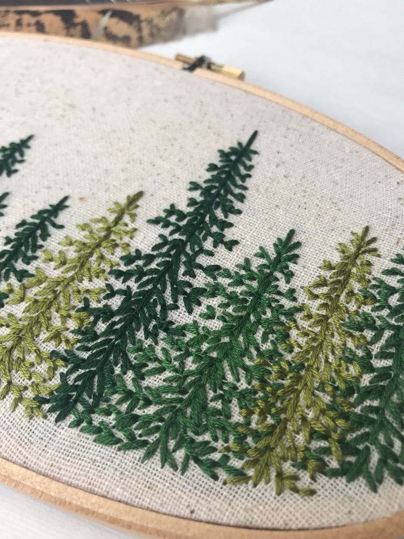 Pine Tree. Hoop. Embroidery. Embroidery Hoop. Handmade. Wall Art. Home Decor. Nature. Outdoors. Embroidered. image 3