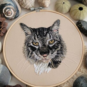 Pet Portraits. Hand Embroidered Portrait. Custom Embroidery. Dog and Cat Gifts. Hoop Art. Embroidery Hoop. Custom Pet Art. Made to Order. image 3