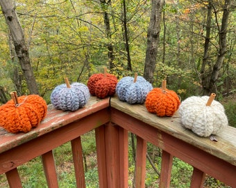 Hand Crochet Pumpkins. Crochet. Halloween. Decor. Decorations. Fall. Handmade. Made in USA.