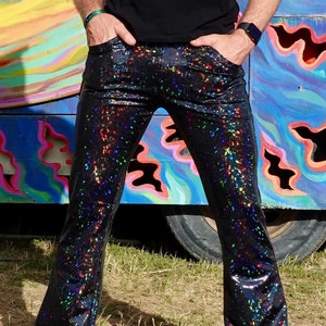 Mens Mushroom Reflective Pants  Rainbow Reflective Pants Mens - 2023 Pants  Mens Hip - Aliexpress