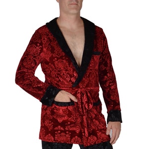 Signature Hugh Hefner Inspired Velvet Smoking Jacket // Hugh Hefner Robe Costume image 1