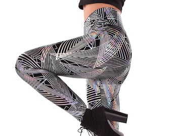 Disco Daze Holographic Women's Leggings // Music Festival Pants