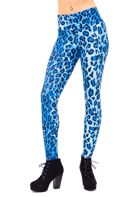 Blue Leopard Print Wide Waistband Women 
