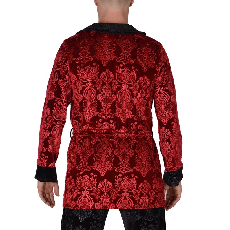 Signature Hugh Hefner Inspired Velvet Smoking Jacket // Hugh Hefner Robe Costume image 7