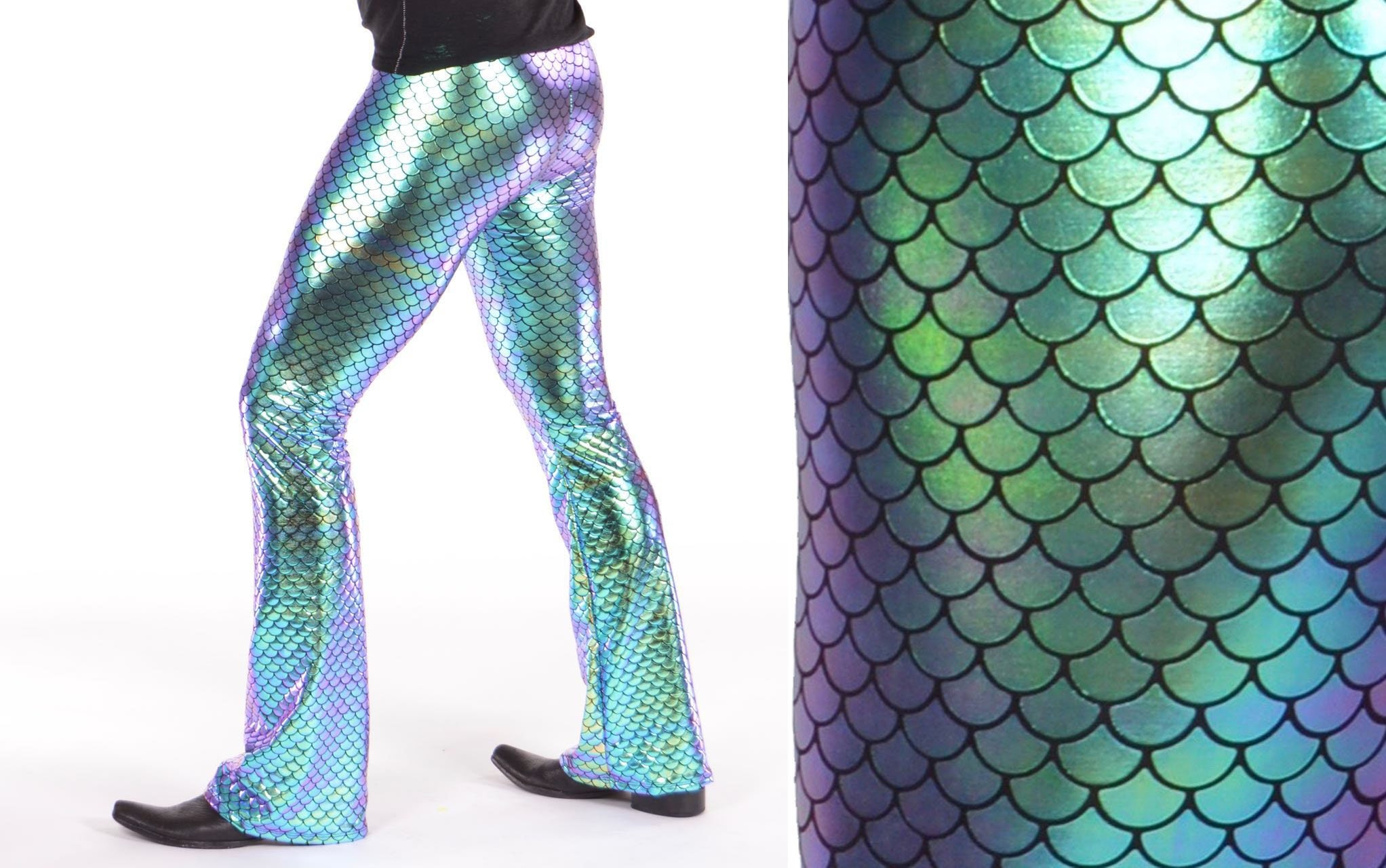 Men's Merman Flare Green Holographic 