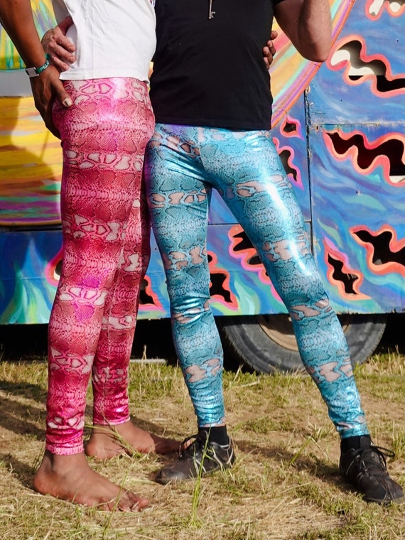 Leggings holographiques serpent SideWinder Leggings peau de serpent roses ou bleus Etsy Canada