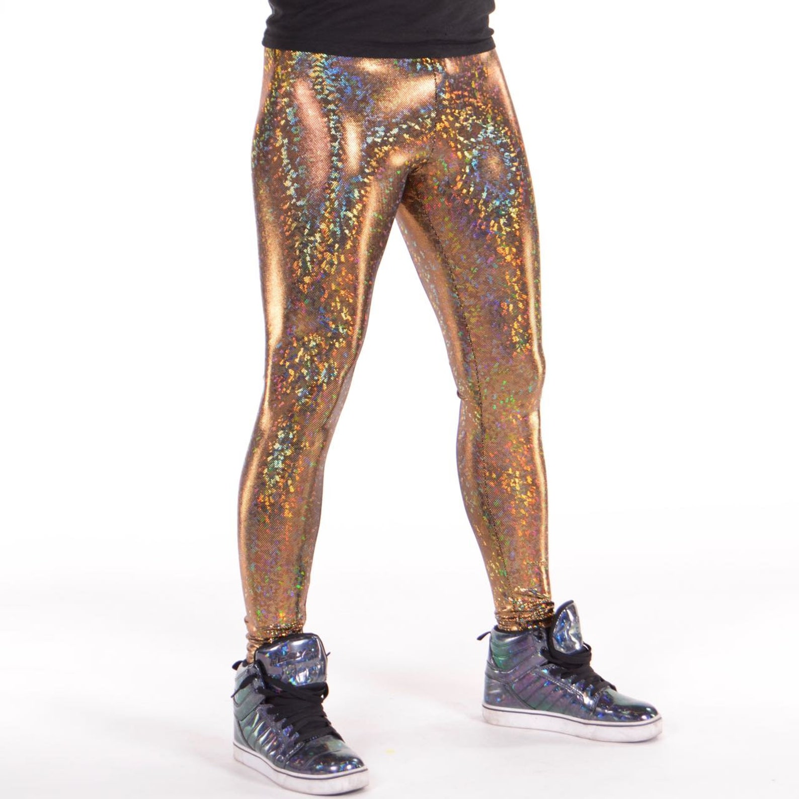 Gold Disco Ball Dance Holographic Men's Leggings // - Etsy