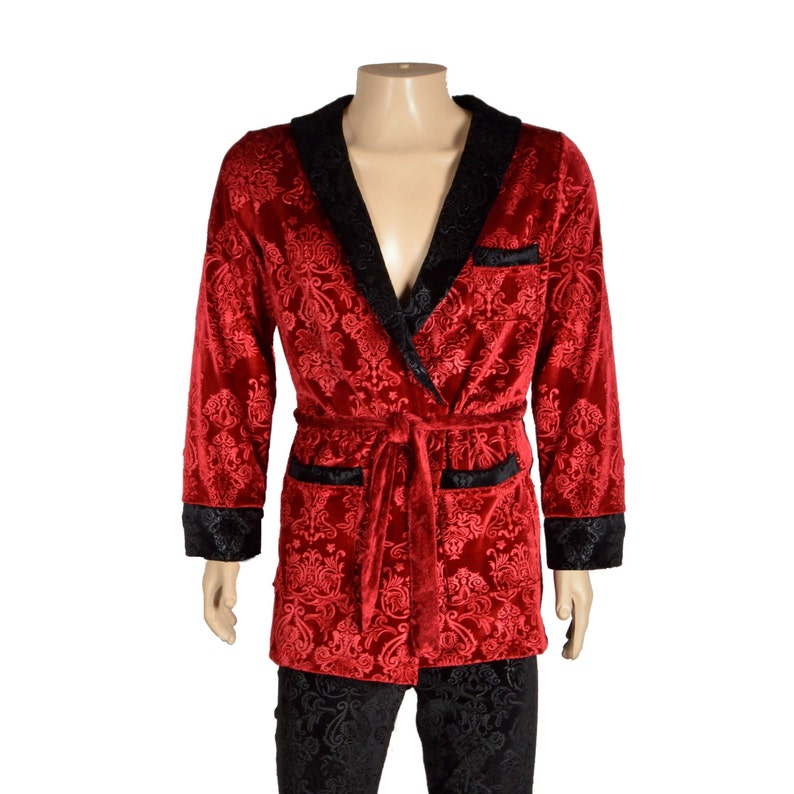 Signature Hugh Hefner Inspired Velvet Smoking Jacket // Hugh Hefner Robe Costume image 2