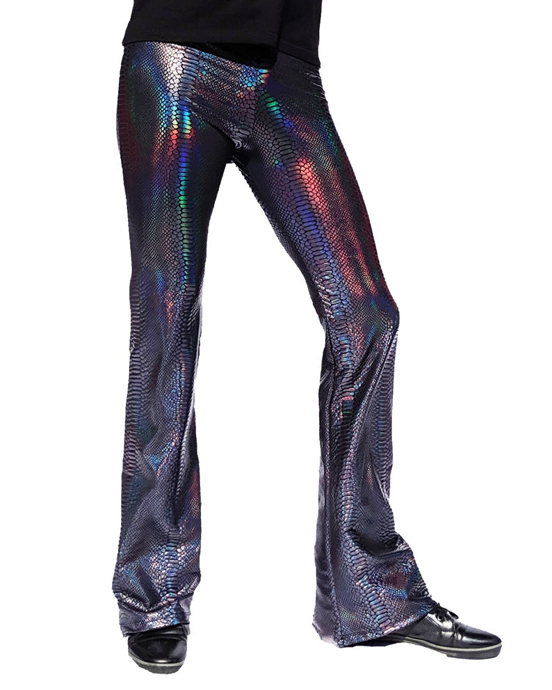 3 Colors Holographic Snake Flare Pants for Men // Men's - Etsy