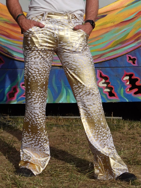 Mens white shop flare pants