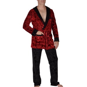 Signature Hugh Hefner Inspired Velvet Smoking Jacket // Hugh Hefner Robe Costume image 8