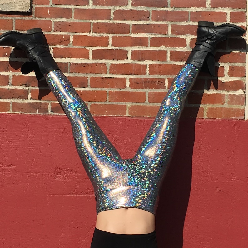 Disco Ball 4 Colors Women's leggings! Shiny Holograph Leggings // Disco Ball Dance Pants