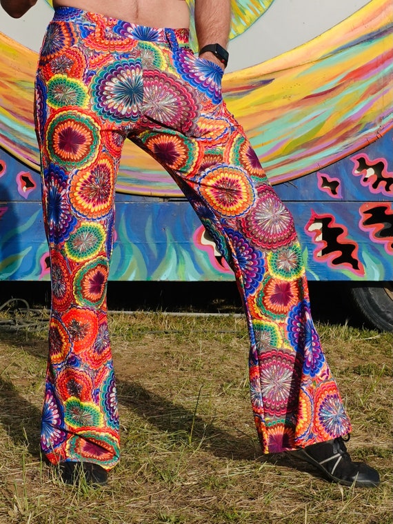 4 Pocket Flower Power Flare Pants Men's Hippie Trippy - Etsy Canada