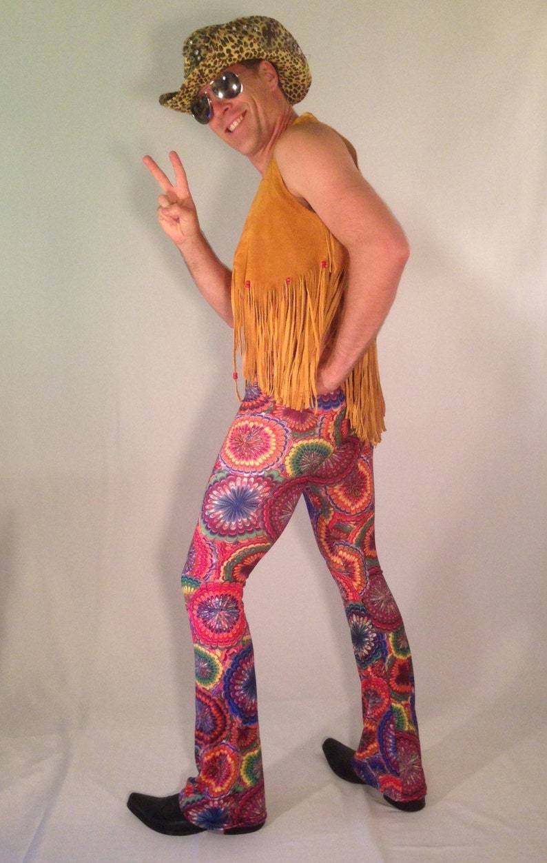 Flower Power Nu-Retro Hippie Flare leggings // Hippie Costume | Etsy