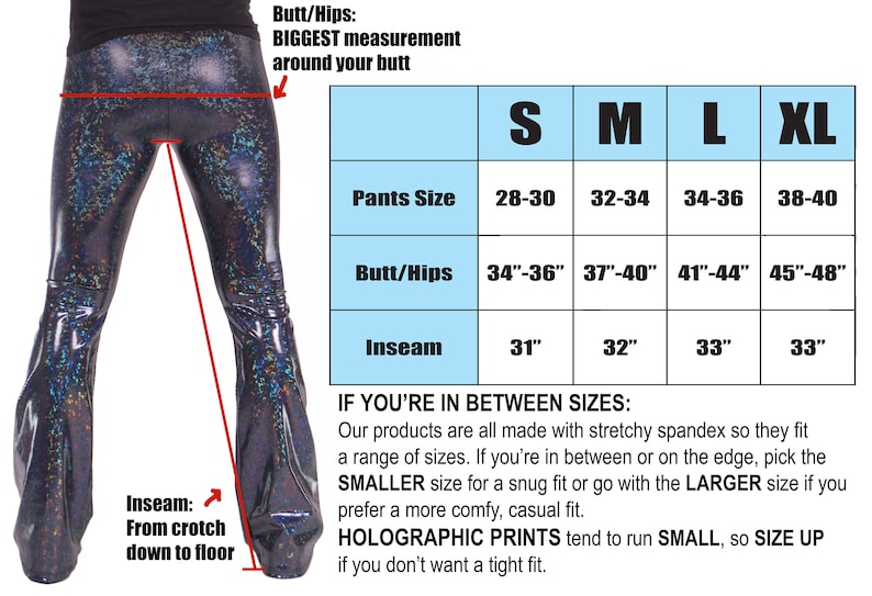 Disco Daze Men's Flared Holographic Pants Trippy Triangle Men's Festival Bell Bottoms image 4