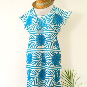 Mexico Dress, 100% Cotton, hand embroidered, huipil Oaxaca, Dress for spring / summer, Oaxaca dress