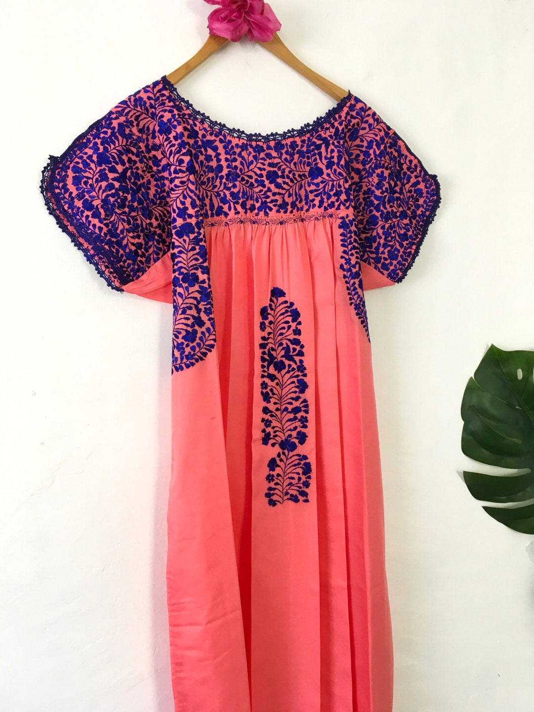 Mexican Embroidered Dress Oaxaca Dress Maxi Dress San - Etsy