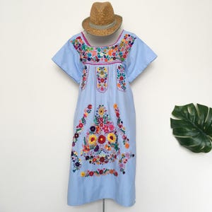 Geborduurde Mexicaanse jurk, etno, hippie, maat XS, S, M, L, prachtig handgemaakt borduurwerk, mini-jurk, traditionele Mexicaanse tuniek