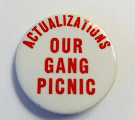 Vintage Actualizations Our Gang Picnic Pinback Bu… - image 1