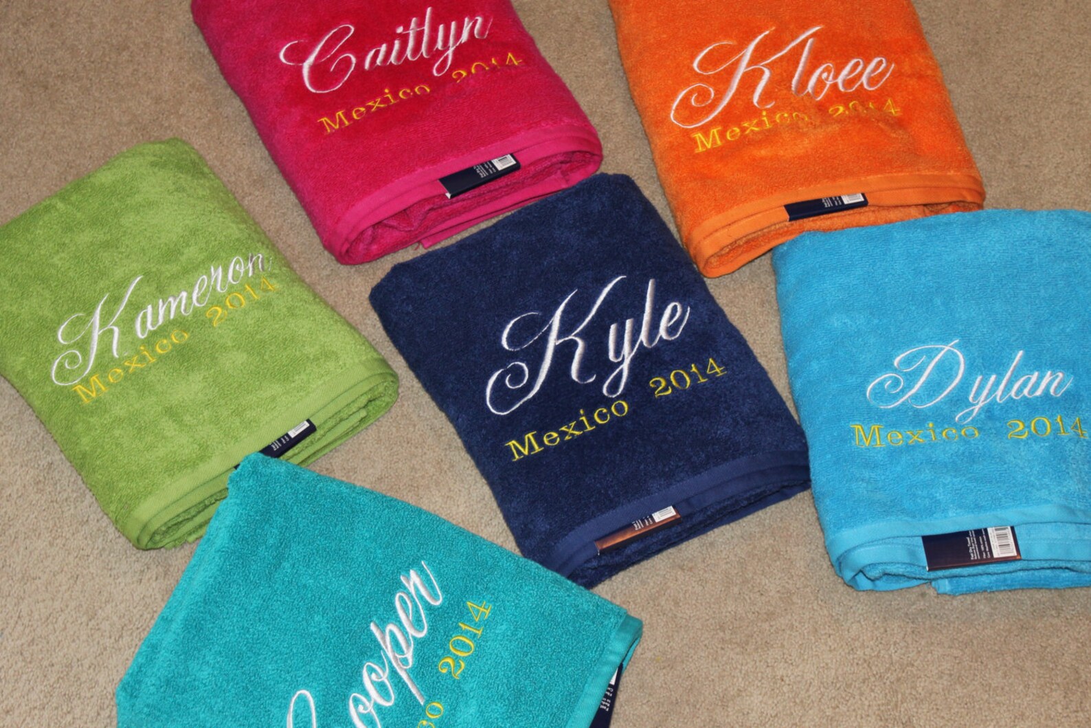 7 Embroidered Towels With Name and Event Etsy