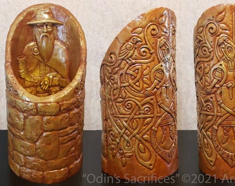 Odin's Sacrifices - a Limited Edition free-standing sculpture. Norse Viking Mythology.