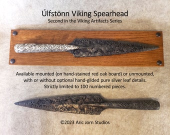 Úlfstönn (Wolf's Tooth) Viking Spearhead. 2nd in the Viking Artifact Series. Sculpture/relief. Old Norse Viking Mythology Odin Huginn Muninn