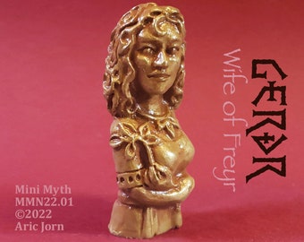 Gerdr, the Wife of Freyr. The Mini Myth Collection® Norse Viking Age Mythology sculpture figure Poetic Edda Pagan altar Gerd