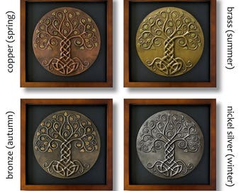 Yggdrasil: The World Tree. FRAMED sculptural relief. Multiple finish options. Norse Viking Mythology Tree of life.