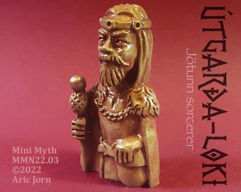 Utgarda-Loki, Jötunn Sorcerer. The Mini Myth Collection® Norse Viking Age Mythology sculpture figure Poetic Edda Pagan altar