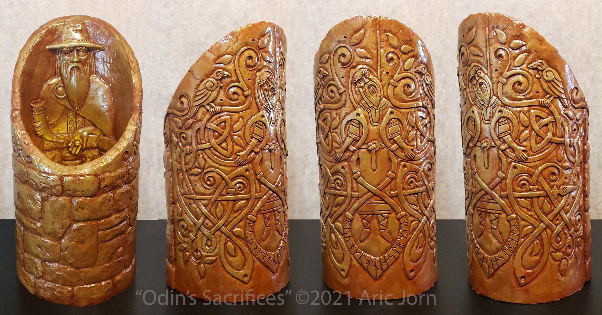 Odin's Sacrifices - a Limited Edition free-standing sculpture. Norse Viking Mythology.