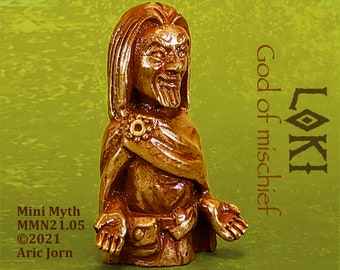 Loki, the god of mischief. The Mini Myth Collection® Norse Viking Mythology STATUE, sculpture, figure, figurine Pagan altar