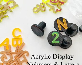 Acrylic display numbers & letters 0-9 a-z great for under uv lights and in salt water!