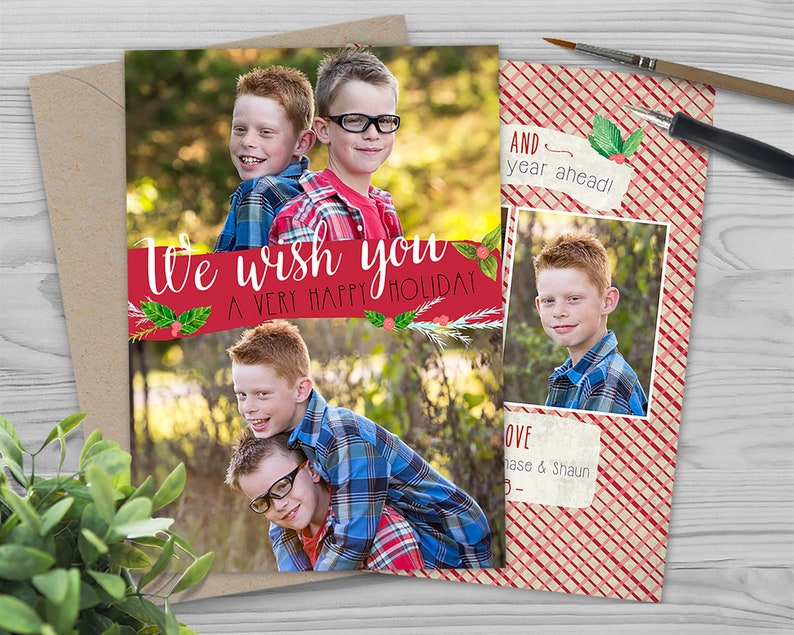 Holiday Card Template for Photographers Christmas Card Etsy