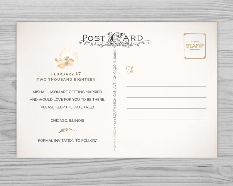 Customizable Printable Design Printable Save the Date White Flowers