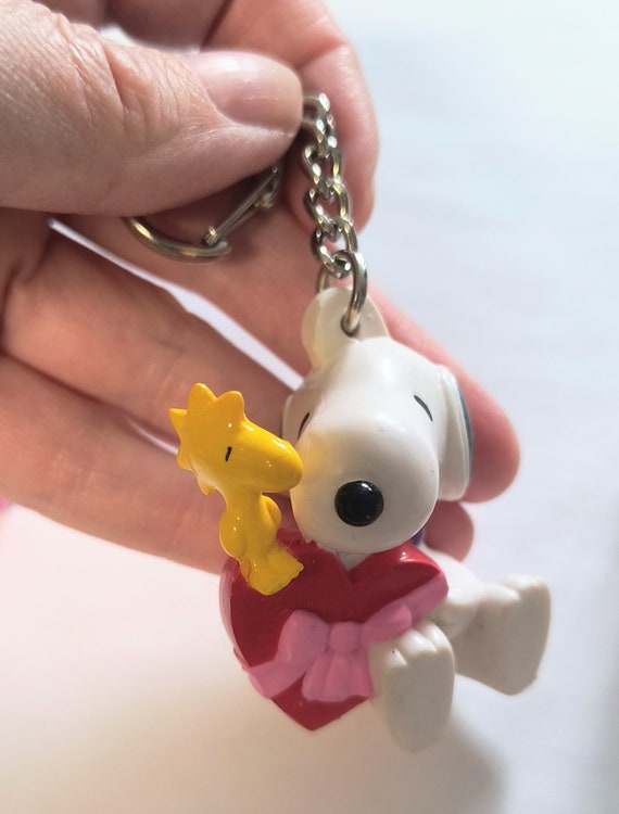 Vintage Valentine Snoopy Woodstock Keychain KeyRi… - image 5