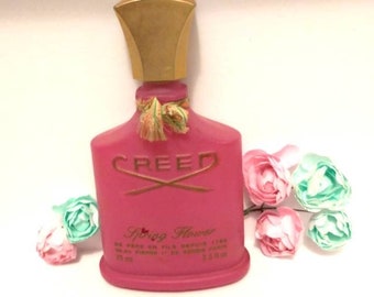 Vintage PARIS Creed SPRING FLOWER Perfume Bottle Art Deco Fuschia Pink Glass Shabby French Couture Fragrance Girly Vanity Decor Display Gift