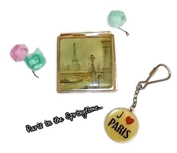 I Love Paris Keyring Mid Century I Luv Paris Keyc… - image 2