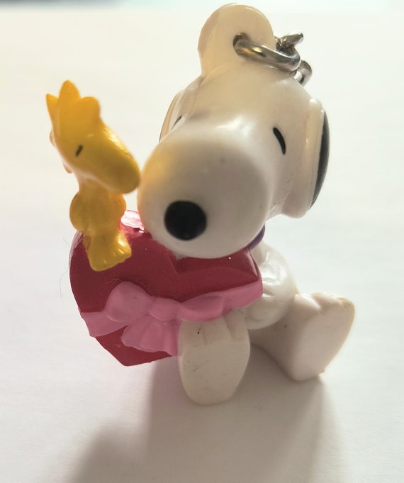 Vintage Valentine Snoopy Woodstock Keychain KeyRi… - image 6