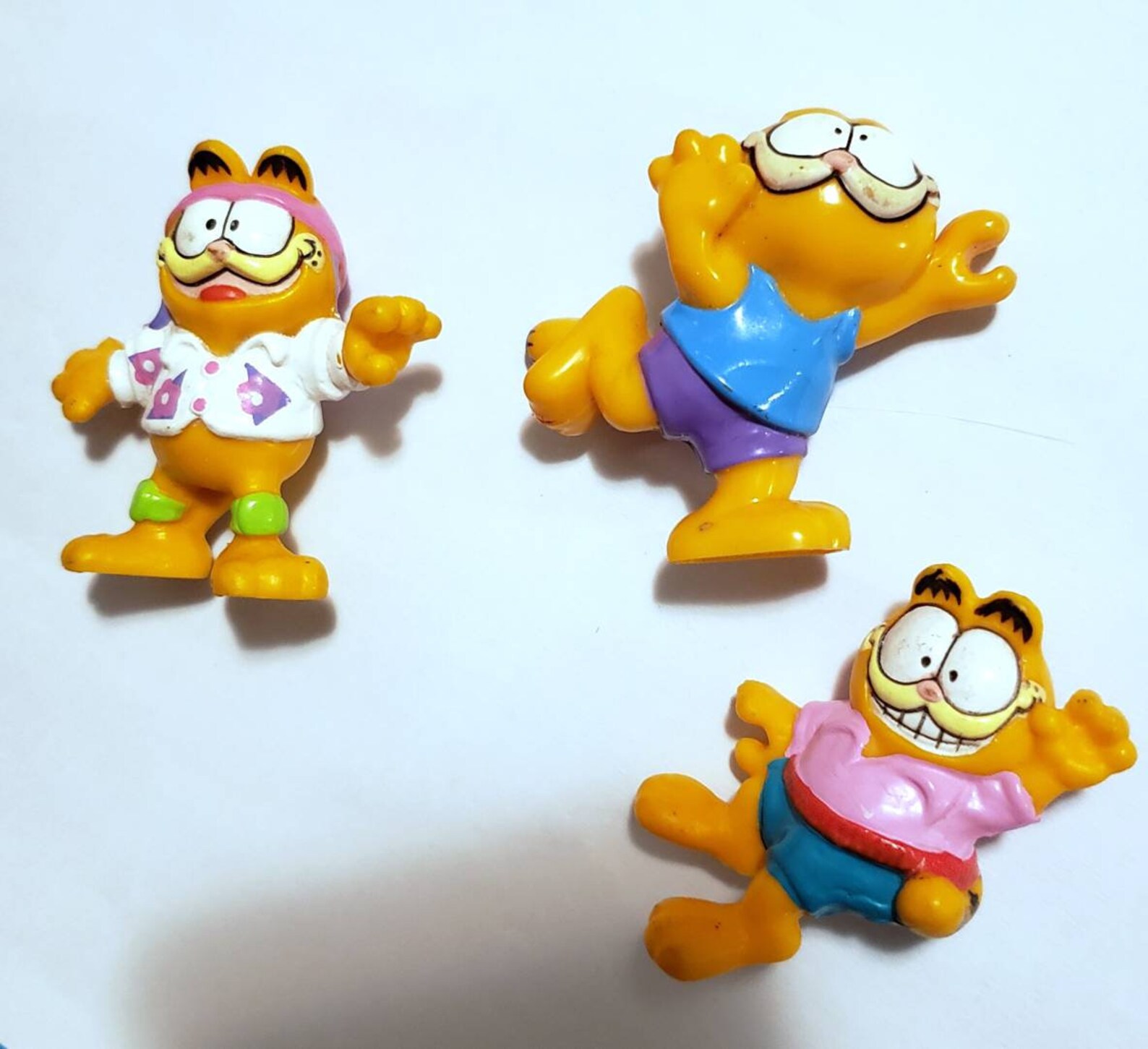 Set of 3 80s GARFIELD Sporty Action Figures Fitness Poses Etsy
