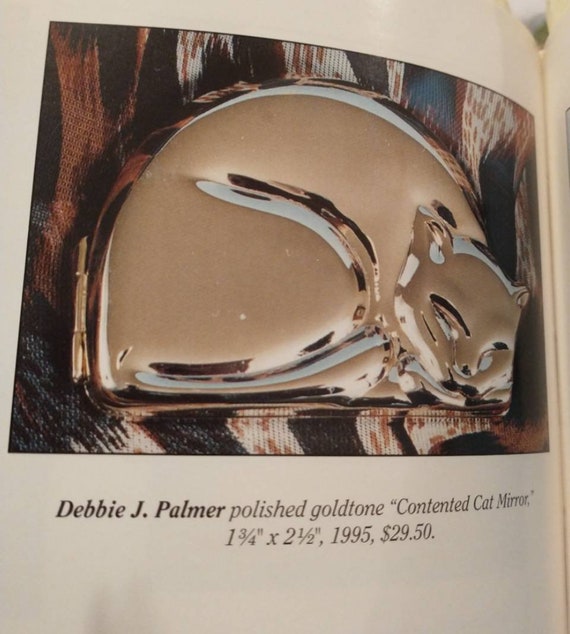 Vtg DEBBIE J. PALMER Original Compact Heart Shape Goldtone Vanity