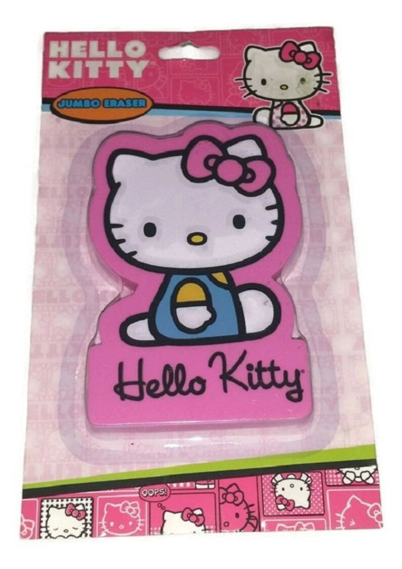 FREE Gift JUMBO Pink Hello KITTY Eraser Sanrio Hello Kitty Kawaii Eraser Cute Cat Stationery Giant Animal Cat Eraser Easter Basket Filler