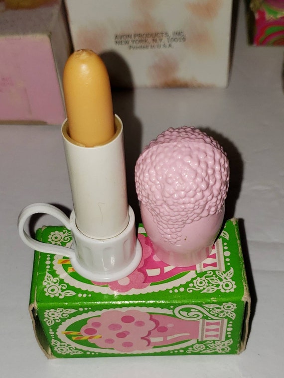 70s NEW Avon ICE CREAM Lipstick Case Tutti Fruity 