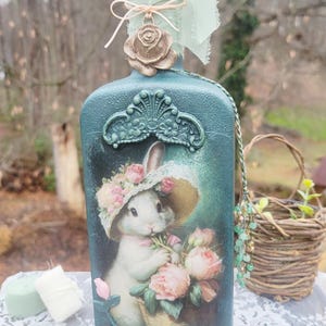 Easter Bunny Bottle Art Decor