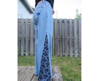 Items similar to Custom Lace Flare Jeans Made with YOUR Jeans. Made to ...