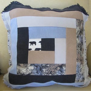 Funda de cojín con diseño de oso negro - 45 cm (18 pulgadas)