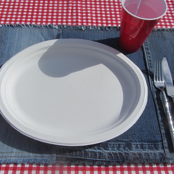 Blue Jean Placemats Etsy
