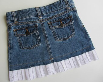 Lace Jean Skirt - Etsy